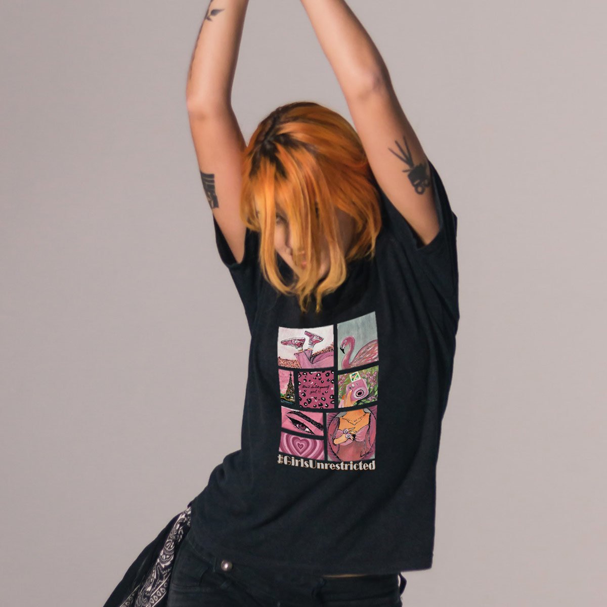 Pure Cotton Bio-Washed T-Shirt Chest Printed-Girls-Unrestricted-by ZingerTees-Women-EL9120025