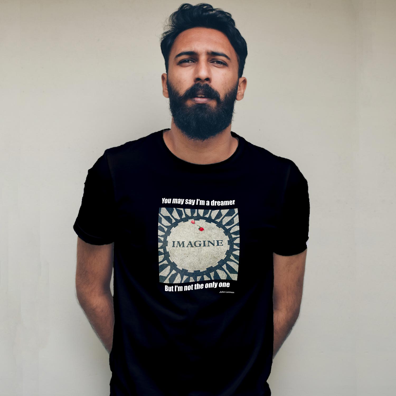 Pure Cotton Bio-Washed T-Shirt Chest Printed-Imagine-by ZingerTees-Unisex-EL9120015