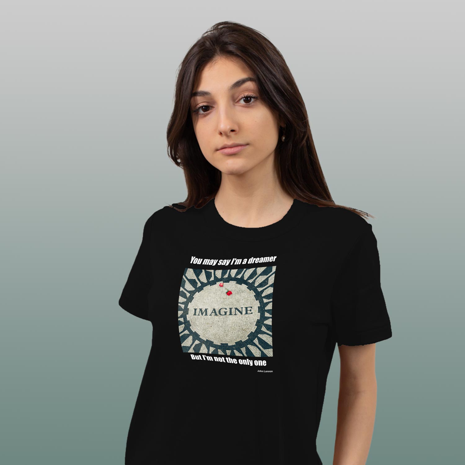 Pure Cotton Bio-Washed T-Shirt Chest Printed-Imagine-by ZingerTees-Unisex-EL9120015 - Image 3