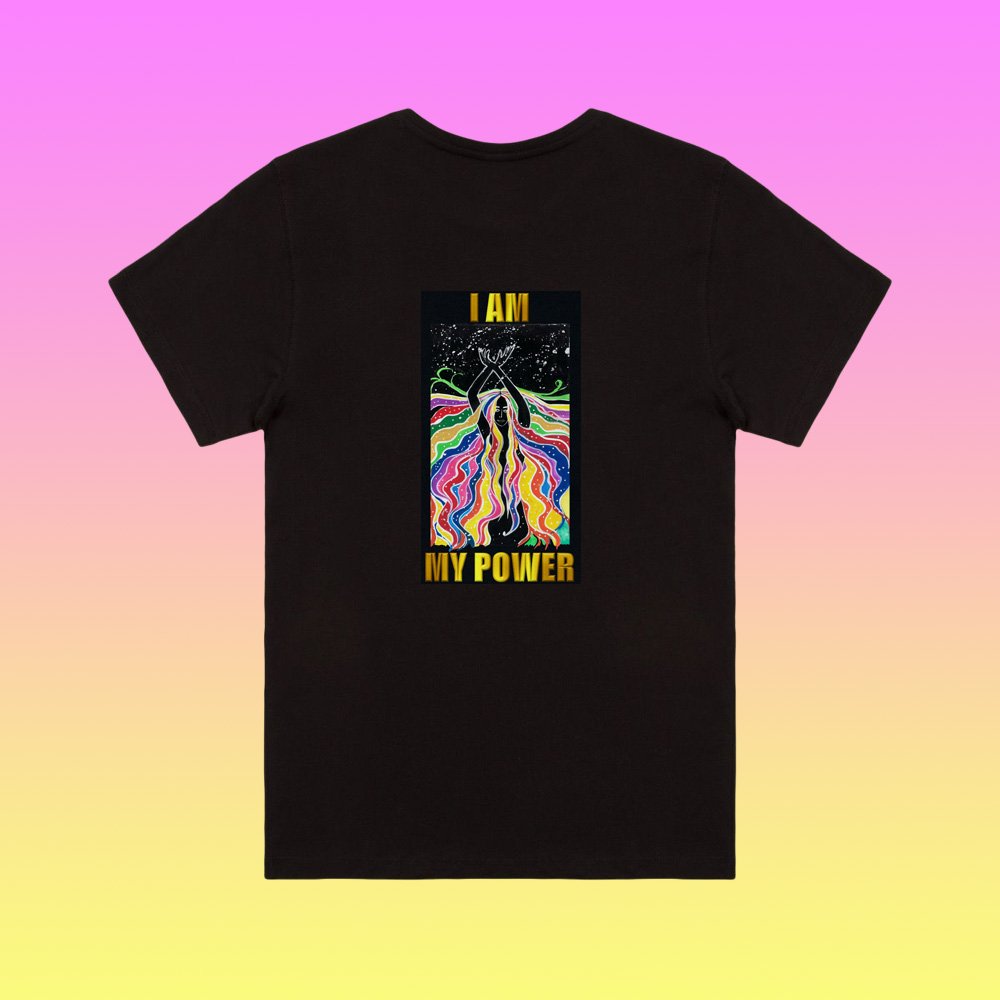 Pure Cotton Bio-Washed T-Shirt Chest Printed-I Am My Power-by ZingerTees-Women-EL9120017 - Image 3