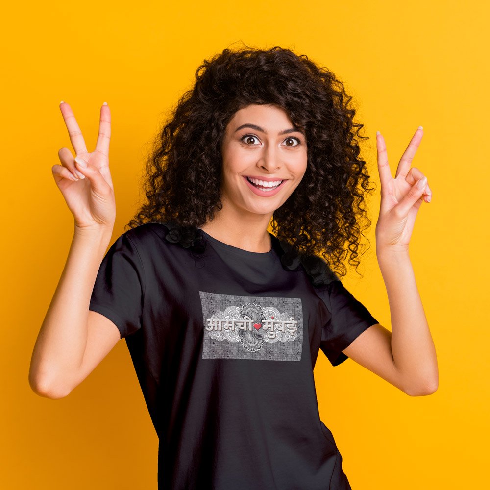 Pure Cotton Bio-Washed T-Shirt Chest Printed-Aamchi Mumbai-by ZingerTees-Unisex-EL9120029 - Image 3