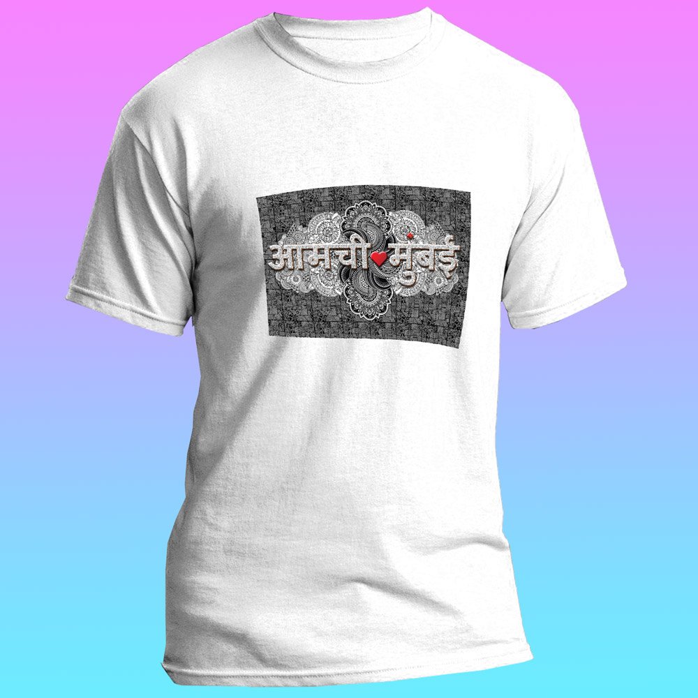 Pure Cotton Bio-Washed T-Shirt Chest Printed-Aamchi Mumbai-by ZingerTees-Unisex-EL9120029 - Image 7