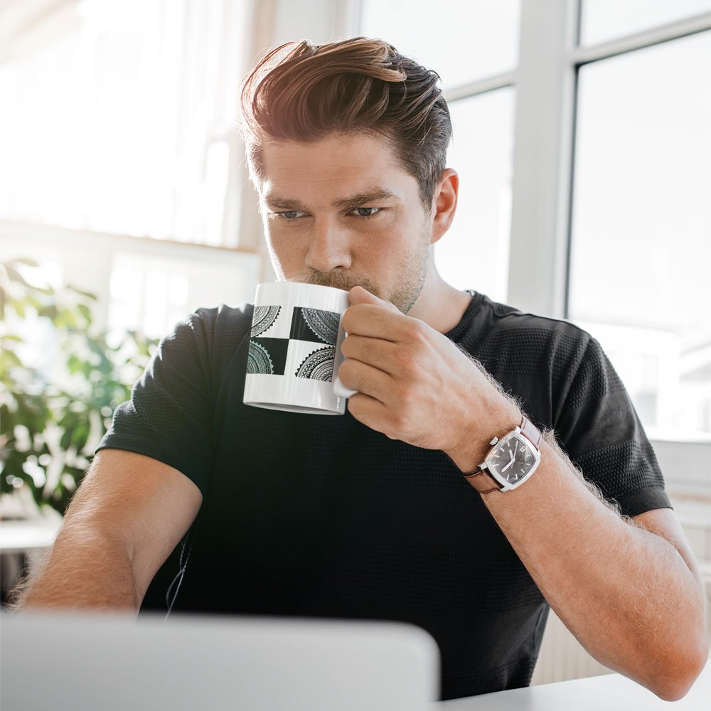 Designer Ceramic Mug-Mandala Design-04-By EqualLife -EL7222105 - Image 2