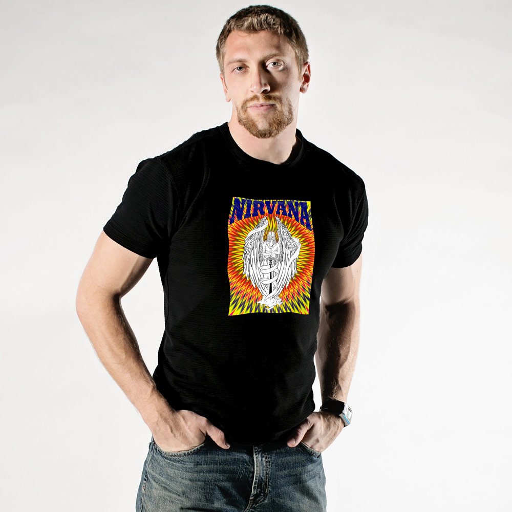 Pure Cotton Bio-Washed T-Shirt Chest Printed-Legends-Nirvana-by ZingerTees-Unisex-EL9120036