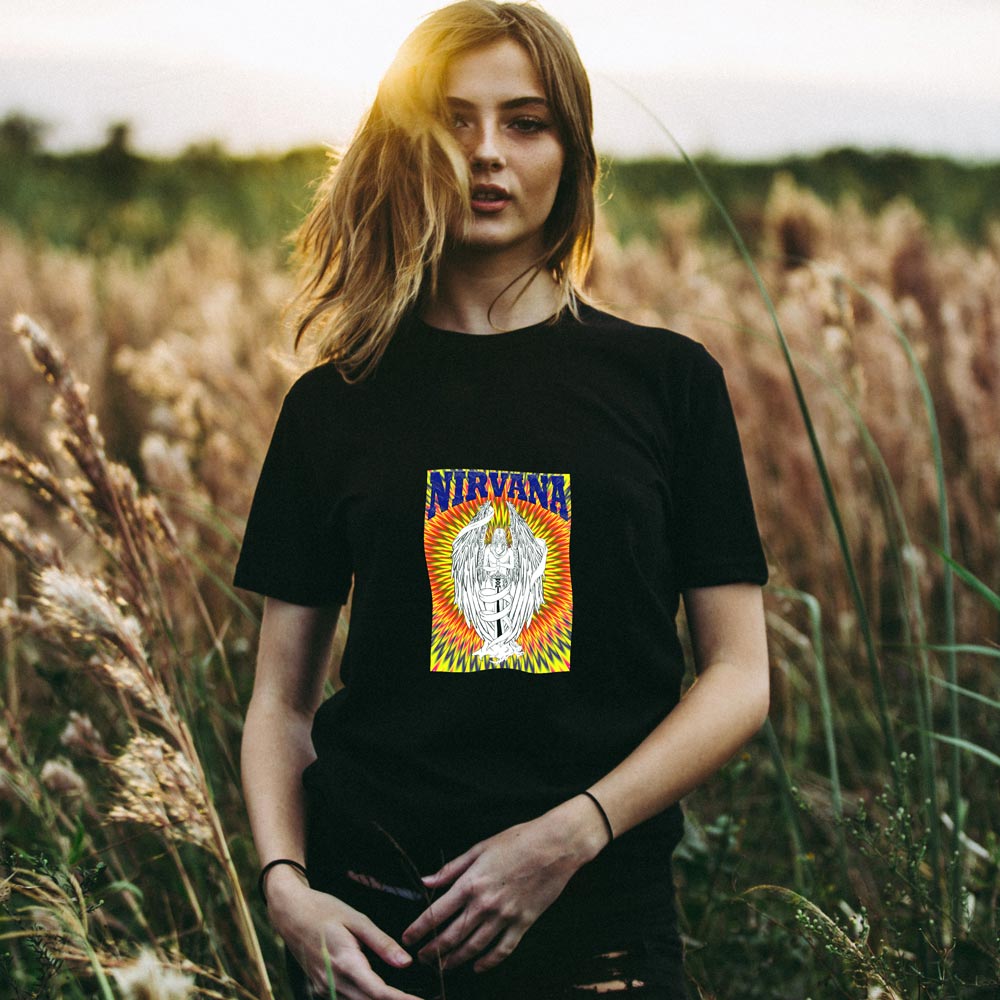 Pure Cotton Bio-Washed T-Shirt Chest Printed-Legends-Nirvana-by ZingerTees-Unisex-EL9120036 - Image 2