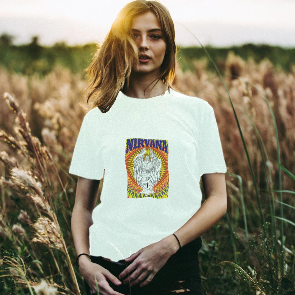 Pure Cotton Bio-Washed T-Shirt Chest Printed-Legends-Nirvana-by ZingerTees-Unisex-EL9120036 - Image 4