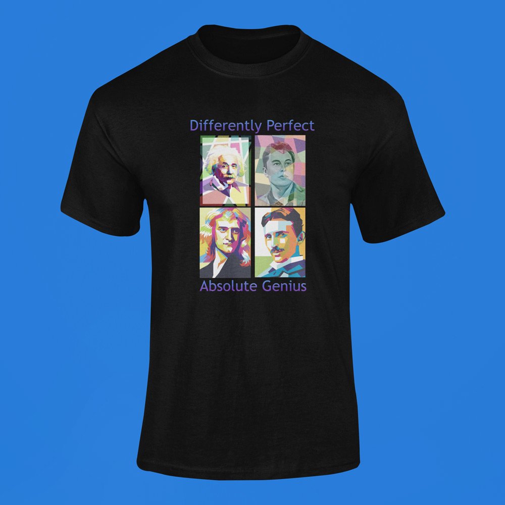 Pure Cotton Bio-Washed T-Shirt Chest Printed-Genius-by ZingerTees-Unisex-EL9120051 - Image 7