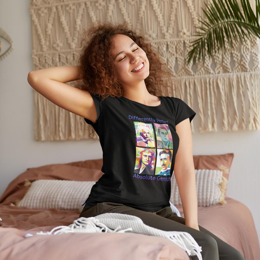 Pure Cotton Bio-Washed T-Shirt Chest Printed-Genius-by ZingerTees-Unisex-EL9120051 - Image 4