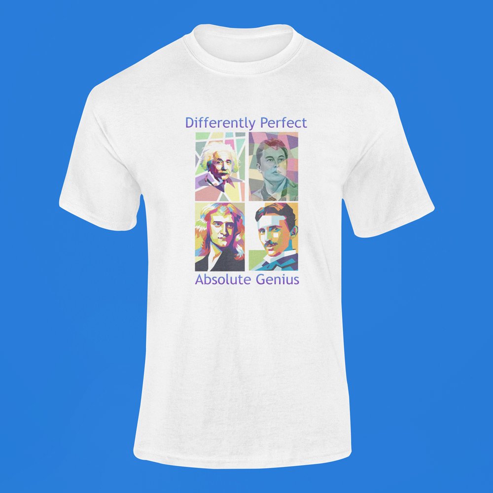 Pure Cotton Bio-Washed T-Shirt Chest Printed-Genius-by ZingerTees-Unisex-EL9120051 - Image 8