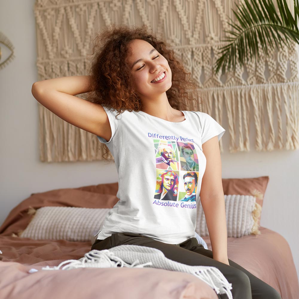 Pure Cotton Bio-Washed T-Shirt Chest Printed-Genius-by ZingerTees-Unisex-EL9120051 - Image 2