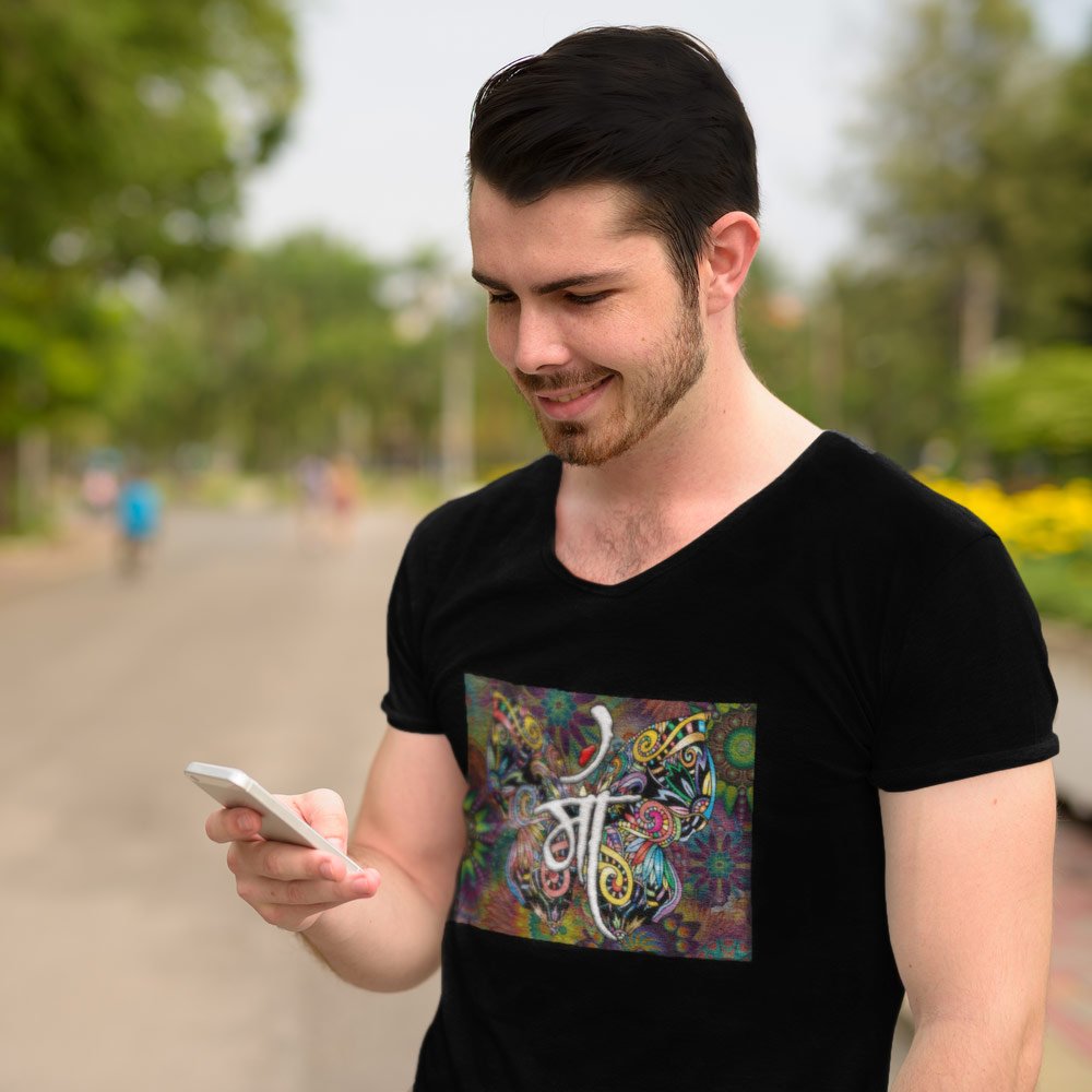 Pure Cotton Bio-Washed T-Shirt Chest Printed-Maa (Design-1)-by ZingerTees-Unisex-EL9120056 - Image 2