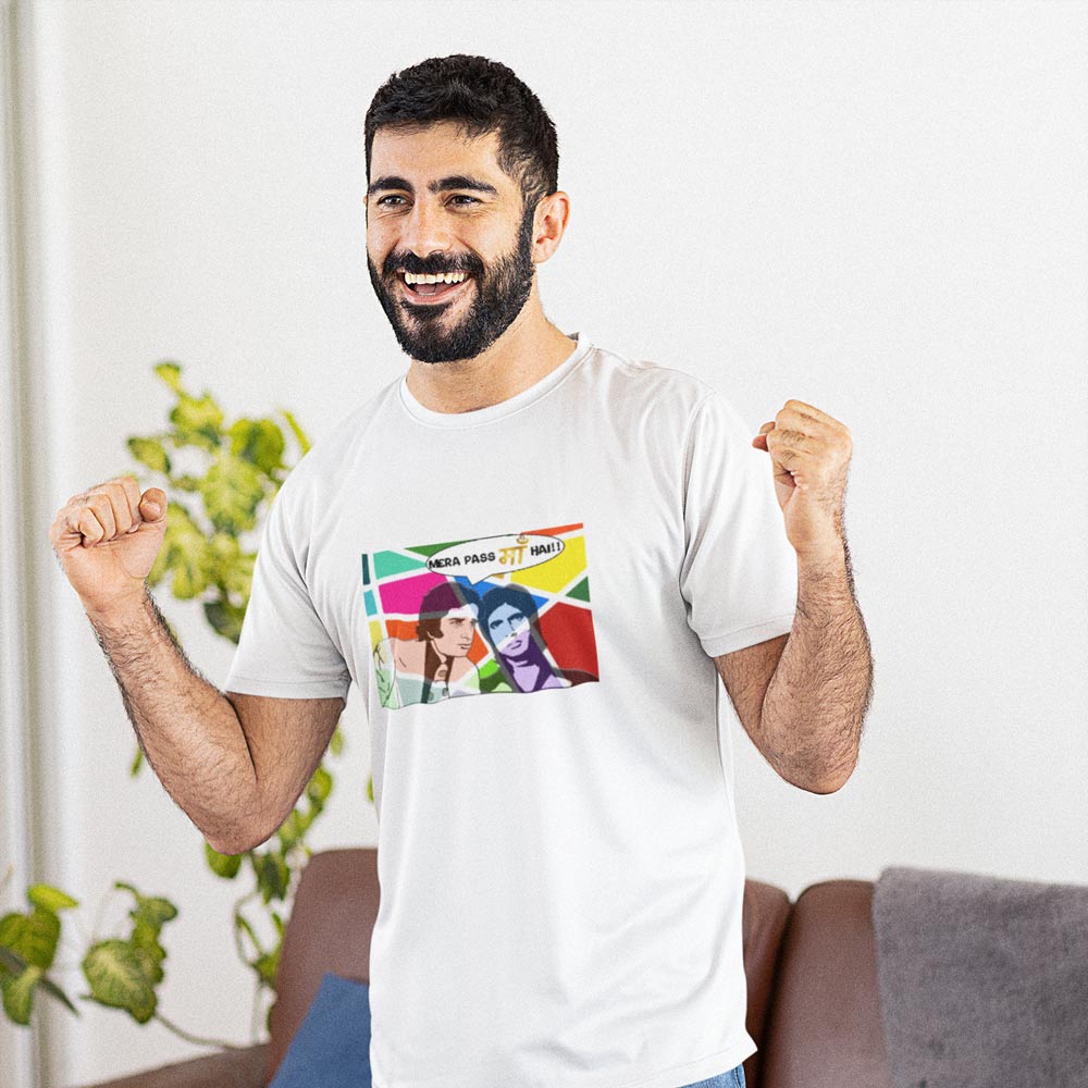 Pure Cotton Bio-Washed T-Shirt Chest Printed-Mere Pass Maa Hai-by ZingerTees-Male-EL9120055 - Image 2