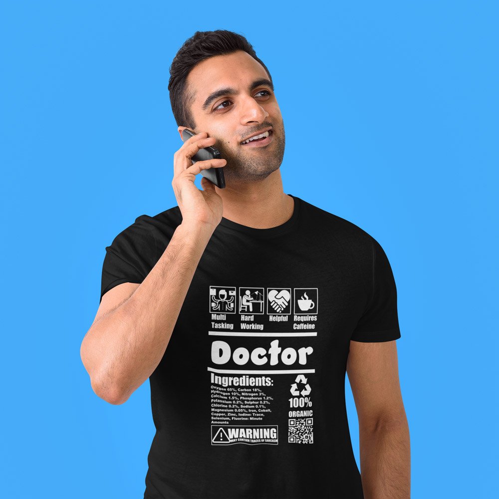 Pure Cotton Bio-Washed T-Shirt Chest Printed-Doctor Humor Design-by ZingerTees-For Men-EL9120061 - Image 2