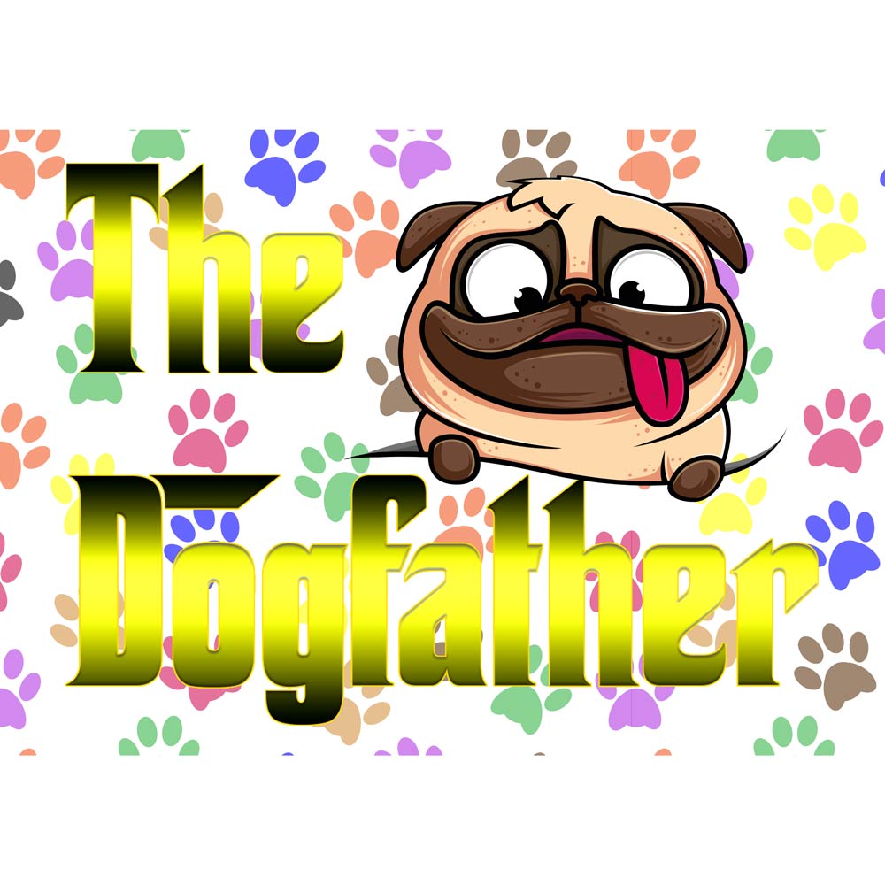 Pure Cotton Bio-Washed T-Shirt Chest Printed-The DogFather Design-by ZingerTees-For Men-EL9120059 - Image 4