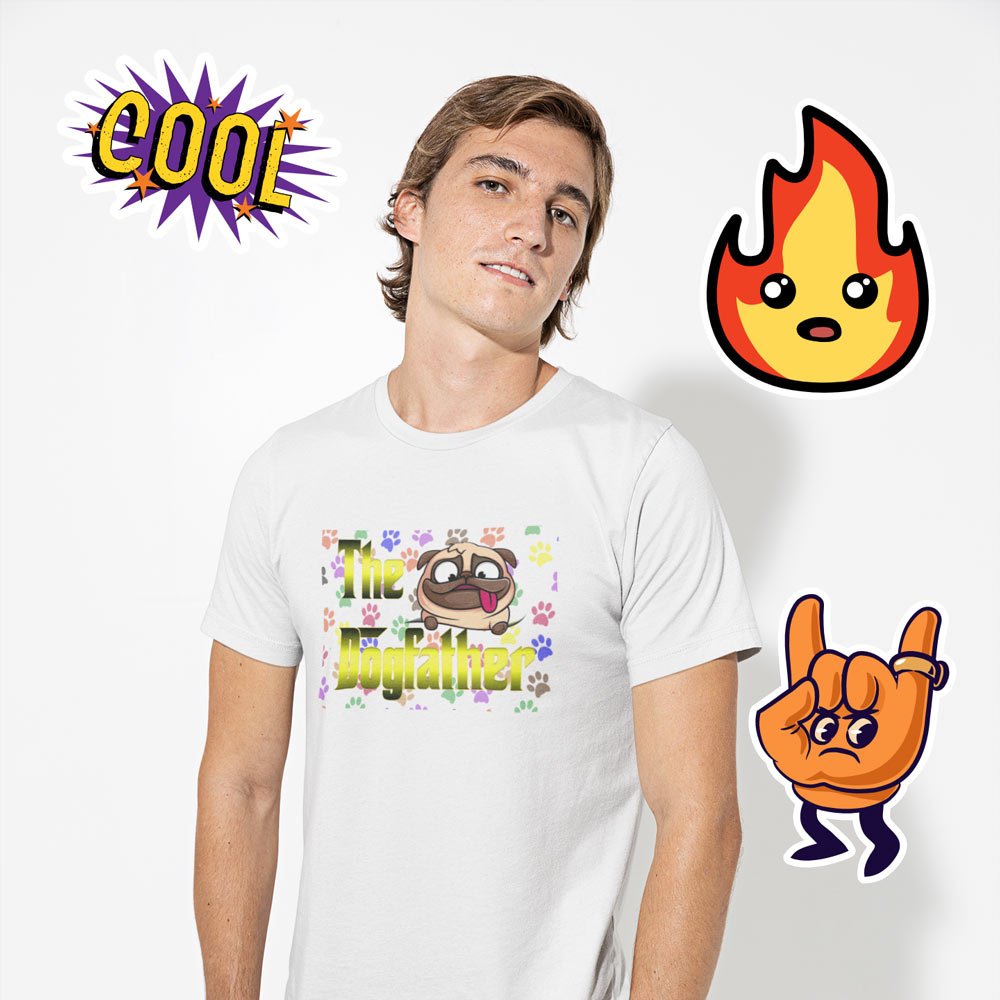 Pure Cotton Bio-Washed T-Shirt Chest Printed-The DogFather Design-by ZingerTees-For Men-EL9120059 - Image 2