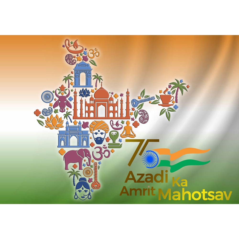 Pure Cotton Bio-Washed T-Shirt Chest Printed-India 75th independence day Celebration-by ZingerTees-Unisex-EL9120073 - Image 8