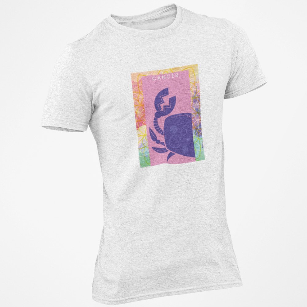 Pure Cotton Bio-Washed T-Shirt Chest Printed-Zodiac Sign Series-2-CANCER Design-By Zingertees-Unisex-EL9120092 - Image 3