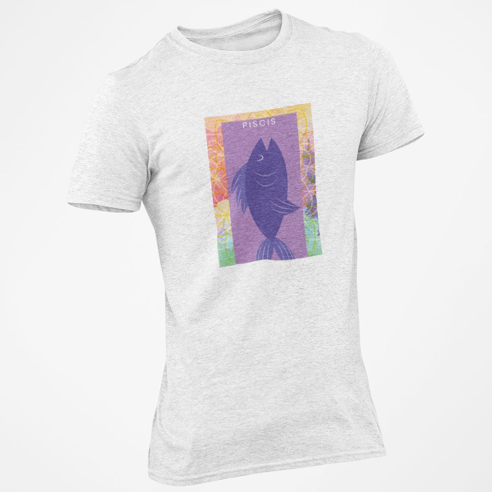 Pure Cotton Bio-Washed T-Shirt Chest Printed-Zodiac Sign Series-2-PISCES Design-By Zingertees-Unisex-EL9120100 - Image 3