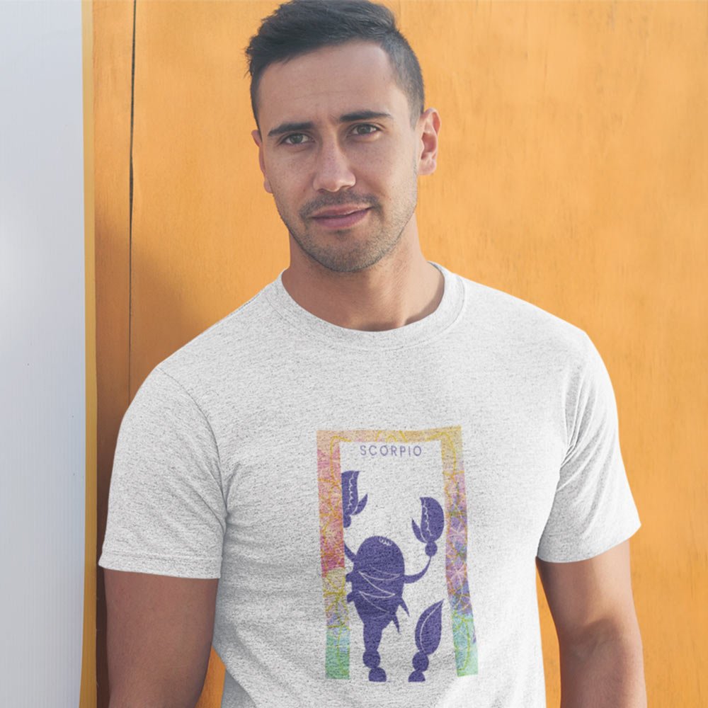 Pure Cotton Bio-Washed T-Shirt Chest Printed-Zodiac Sign Series-2-SCORPIO Design-By Zingertees-Unisex-EL9120096