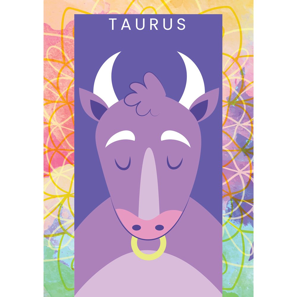 Pure Cotton Bio-Washed T-Shirt Chest Printed-Zodiac Sign Series-2-TAURUS Design-By Zingertees-Unisex-EL9120090 - Image 4