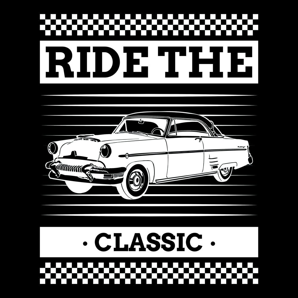 Pure Cotton Bio-Washed T-Shirt Chest Printed-Classic Beauties Vintage Car Club Series - Design No.10-by ZingerTees-Men-EL9120156 - Image 3