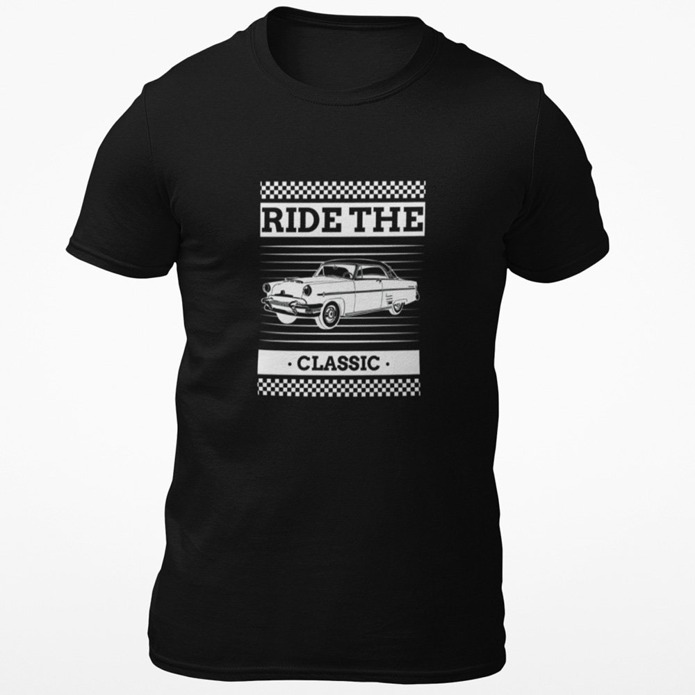 Pure Cotton Bio-Washed T-Shirt Chest Printed-Classic Beauties Vintage Car Club Series - Design No.10-by ZingerTees-Men-EL9120156 - Image 2