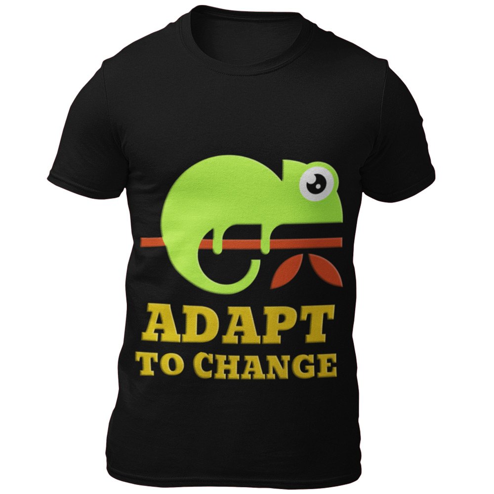 Pure Cotton Bio-Washed T-Shirt Chest Printed-Funny Message Series - 1 - Adapt to Change Design-by ZingerTees-Unisex-EL9120184 - Image 5