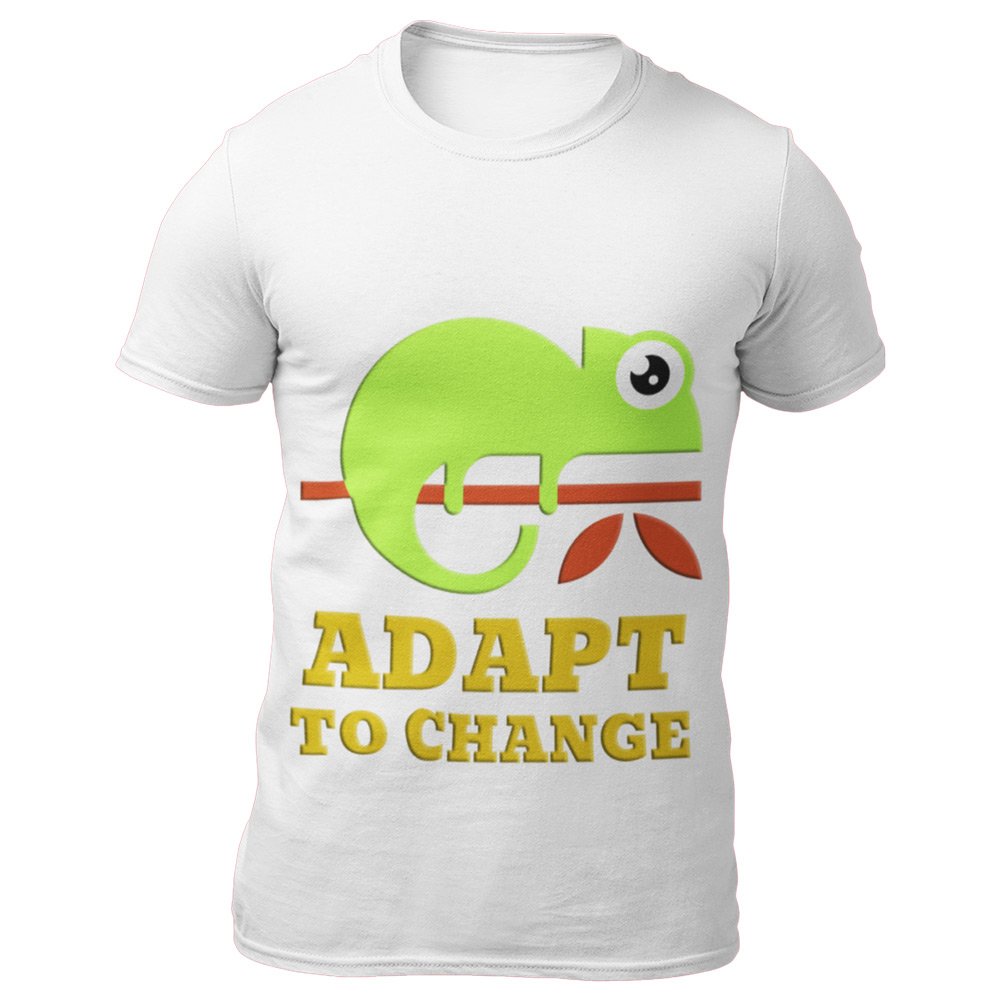 Pure Cotton Bio-Washed T-Shirt Chest Printed-Funny Message Series - 1 - Adapt to Change Design-by ZingerTees-Unisex-EL9120184 - Image 6
