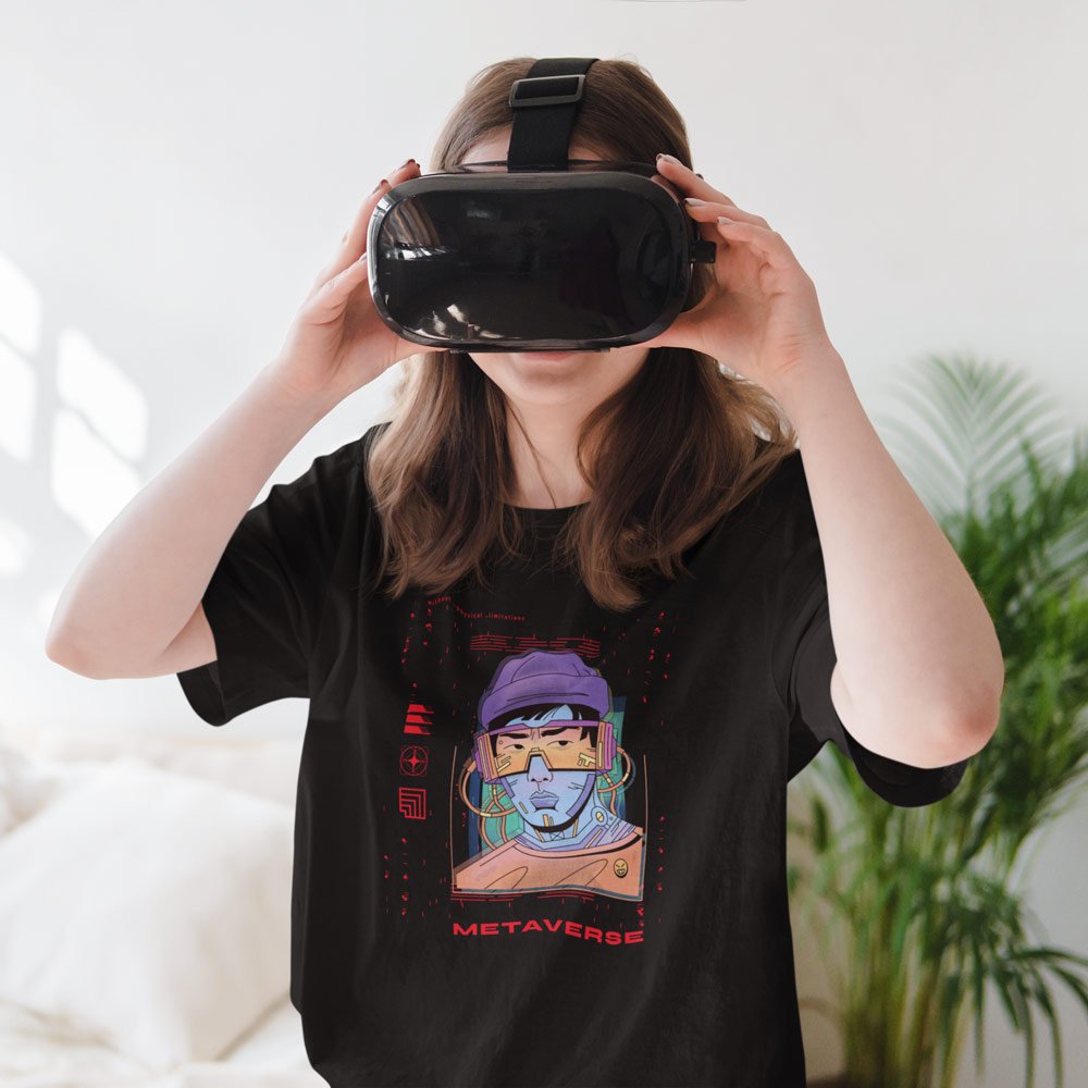 Pure Cotton Bio-Washed T-Shirt Chest Printed-Japanese Anime Art Series - 10 - Metaverse - Without Limitation Design-by ZingerTees-Unisex-EL9120224 - Image 2