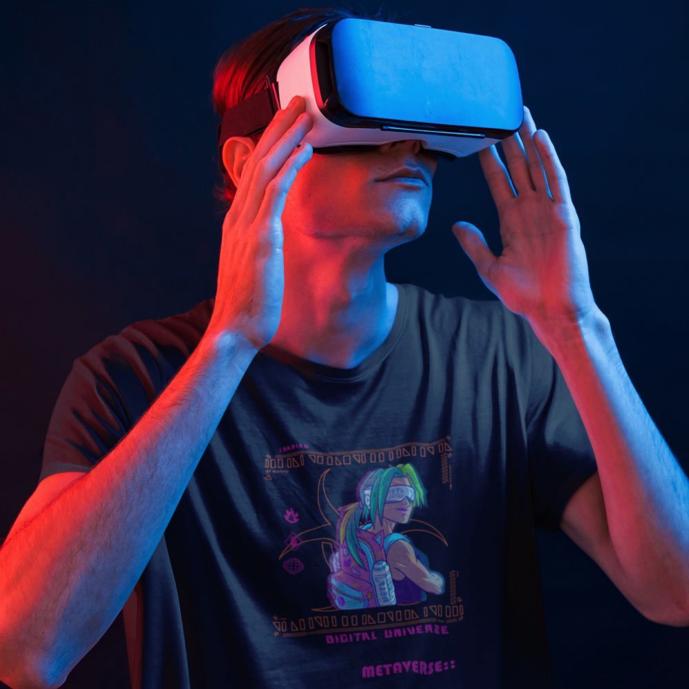 Pure Cotton Bio-Washed T-Shirt Chest Printed-Japanese Anime Art Series - 12 - Metaverse Digital Universe Design-by ZingerTees-Unisex-EL9120226