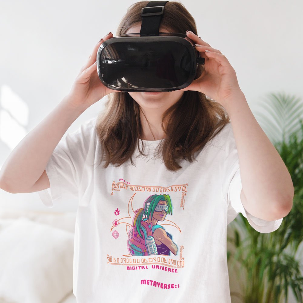 Pure Cotton Bio-Washed T-Shirt Chest Printed-Japanese Anime Art Series - 12 - Metaverse Digital Universe Design-by ZingerTees-Unisex-EL9120226 - Image 2