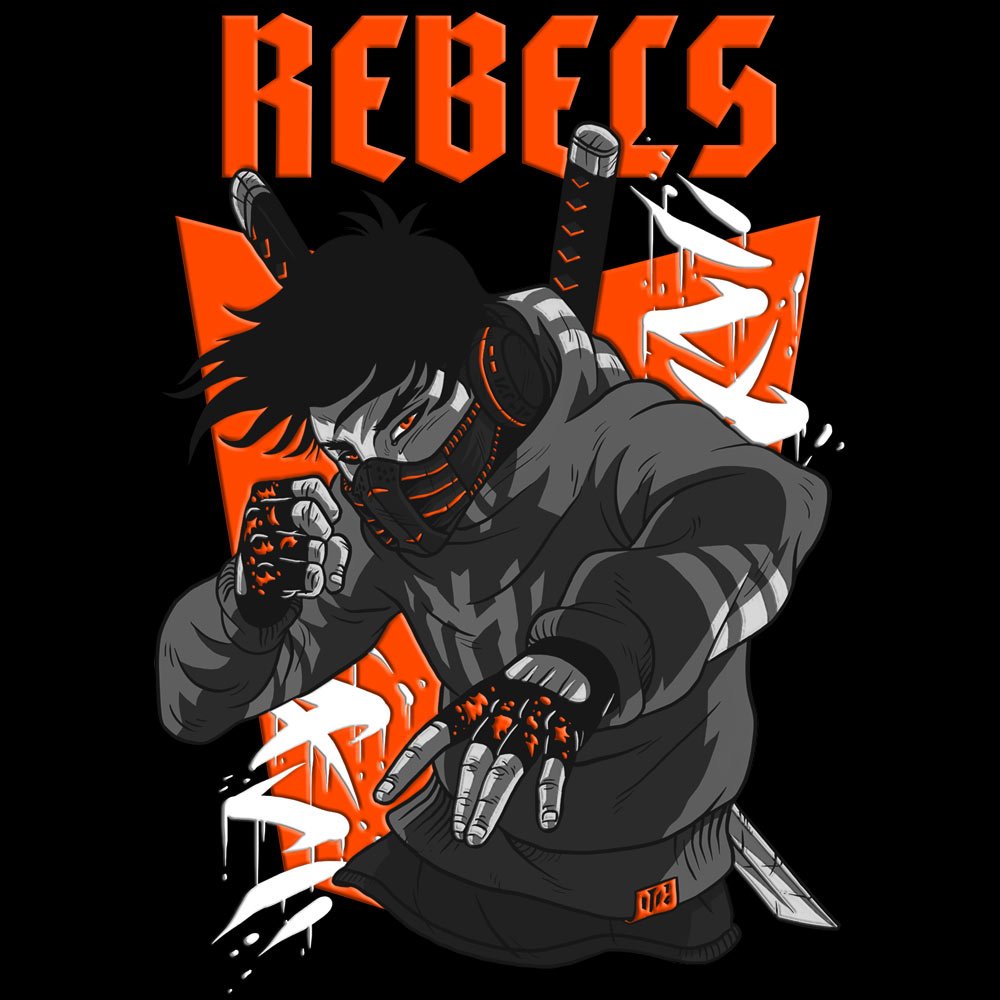 Pure Cotton Bio-Washed T-Shirt Chest Printed-Japanese Anime Art Series - 16 - Underground Rebels Design-by ZingerTees-Unisex-EL9120230 - Image 9