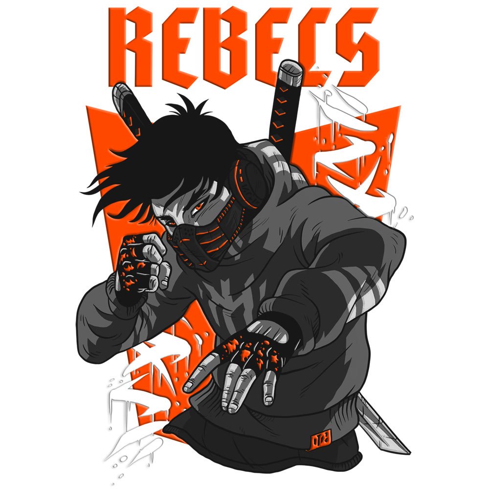 Pure Cotton Bio-Washed T-Shirt Chest Printed-Japanese Anime Art Series - 16 - Underground Rebels Design-by ZingerTees-Unisex-EL9120230 - Image 10