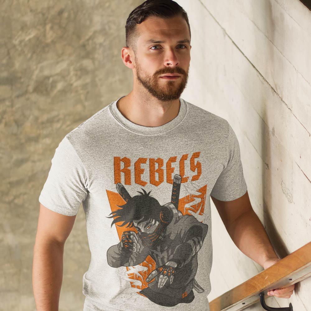 Pure Cotton Bio-Washed T-Shirt Chest Printed-Japanese Anime Art Series - 16 - Underground Rebels Design-by ZingerTees-Unisex-EL9120230 - Image 3