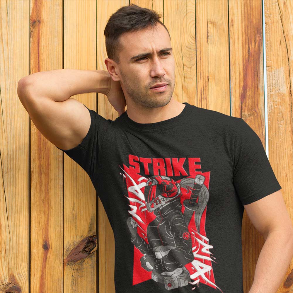 Pure Cotton Bio-Washed T-Shirt Chest Printed-Japanese Anime Art Series - 17 - Underground Rebels Strike Force Design-by ZingerTees-Unisex-EL9120231 - Image 4