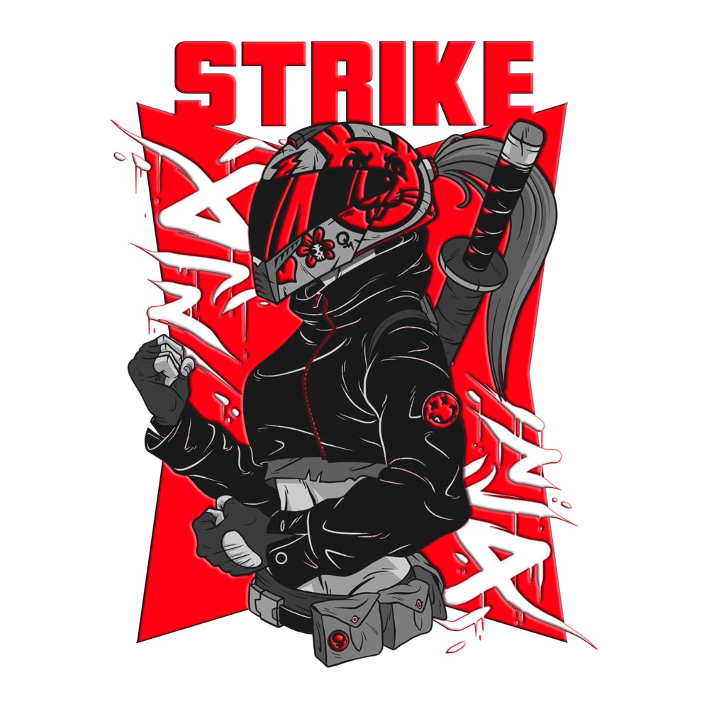 Pure Cotton Bio-Washed T-Shirt Chest Printed-Japanese Anime Art Series - 17 - Underground Rebels Strike Force Design-by ZingerTees-Unisex-EL9120231 - Image 10