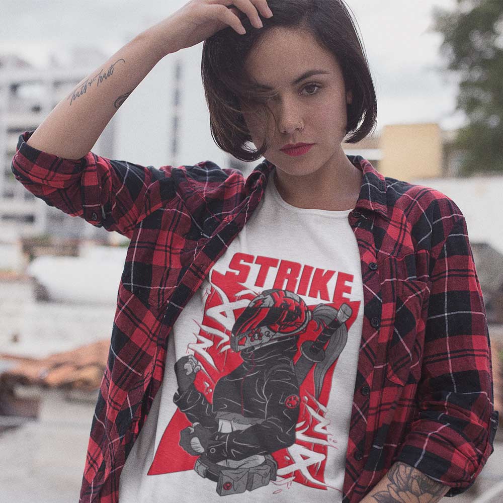 Pure Cotton Bio-Washed T-Shirt Chest Printed-Japanese Anime Art Series - 17 - Underground Rebels Strike Force Design-by ZingerTees-Unisex-EL9120231 - Image 3