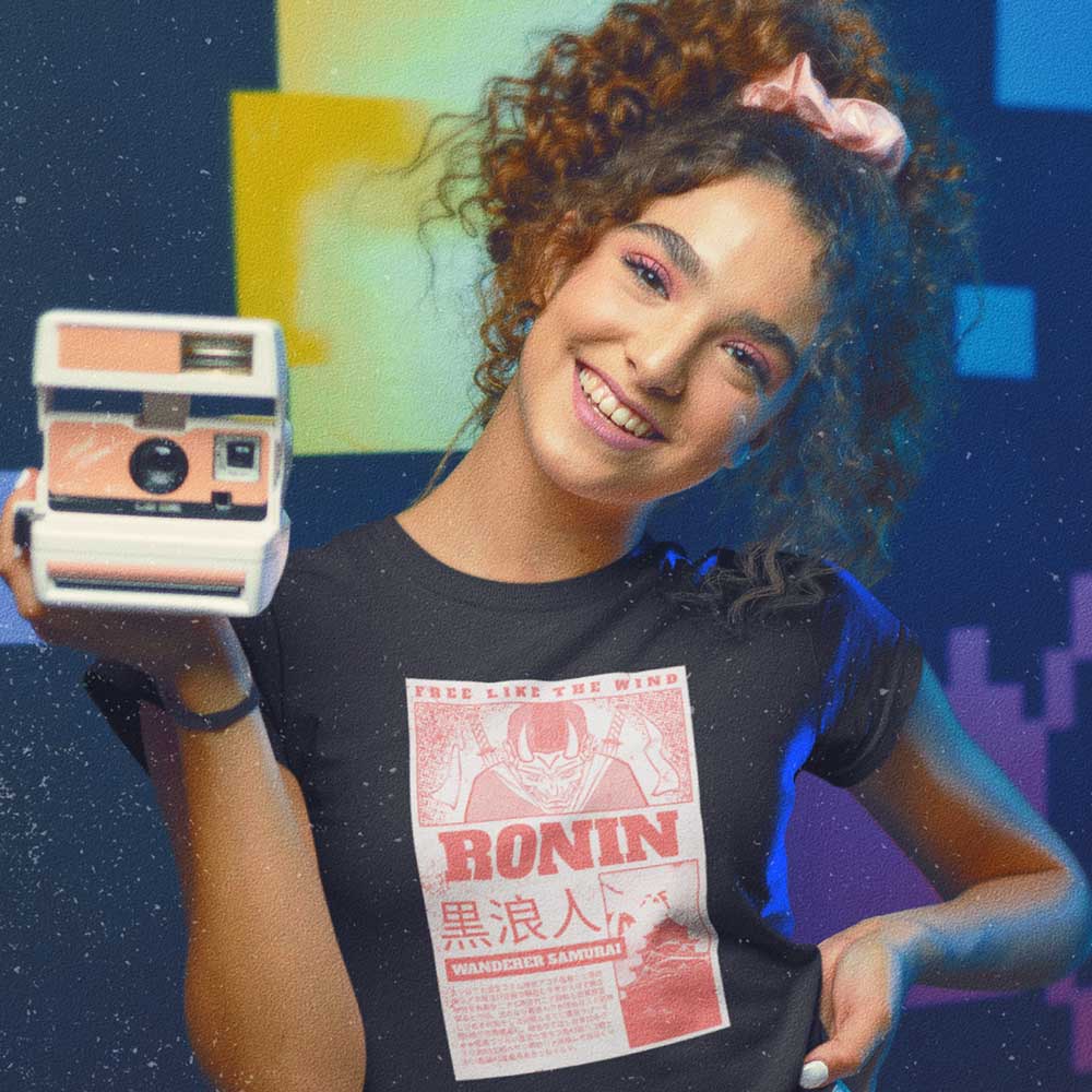 Pure Cotton Bio-Washed T-Shirt Chest Printed-Japanese Anime Art Series - 4 - Ronin The Wanderer Samurai Design-by ZingerTees-Unisex-EL9120218 - Image 4