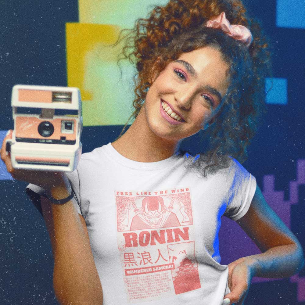 Pure Cotton Bio-Washed T-Shirt Chest Printed-Japanese Anime Art Series - 4 - Ronin The Wanderer Samurai Design-by ZingerTees-Unisex-EL9120218 - Image 2