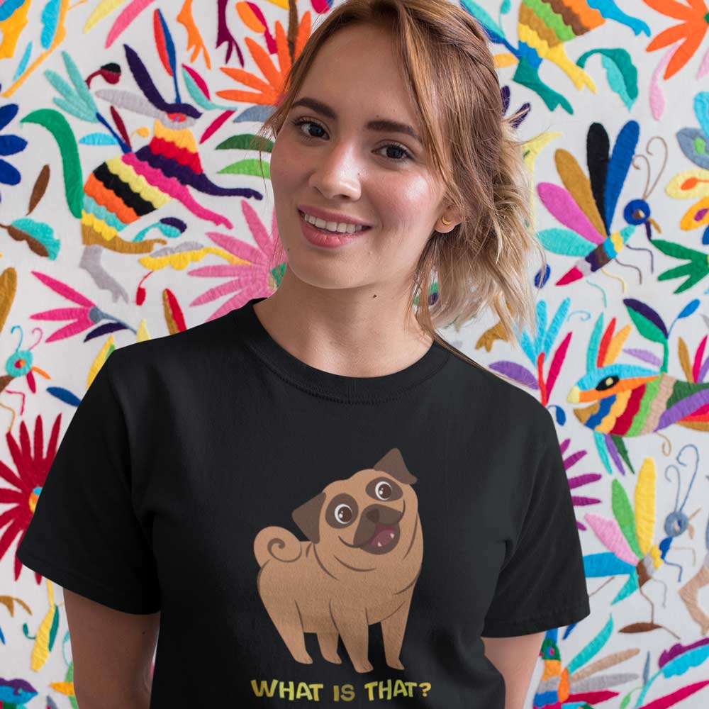 Pure Cotton Bio-Washed T-Shirt Chest Printed-Funny Dog Life Series - 1 - What is That? Design-by ZingerTees-Unisex-EL9120131
