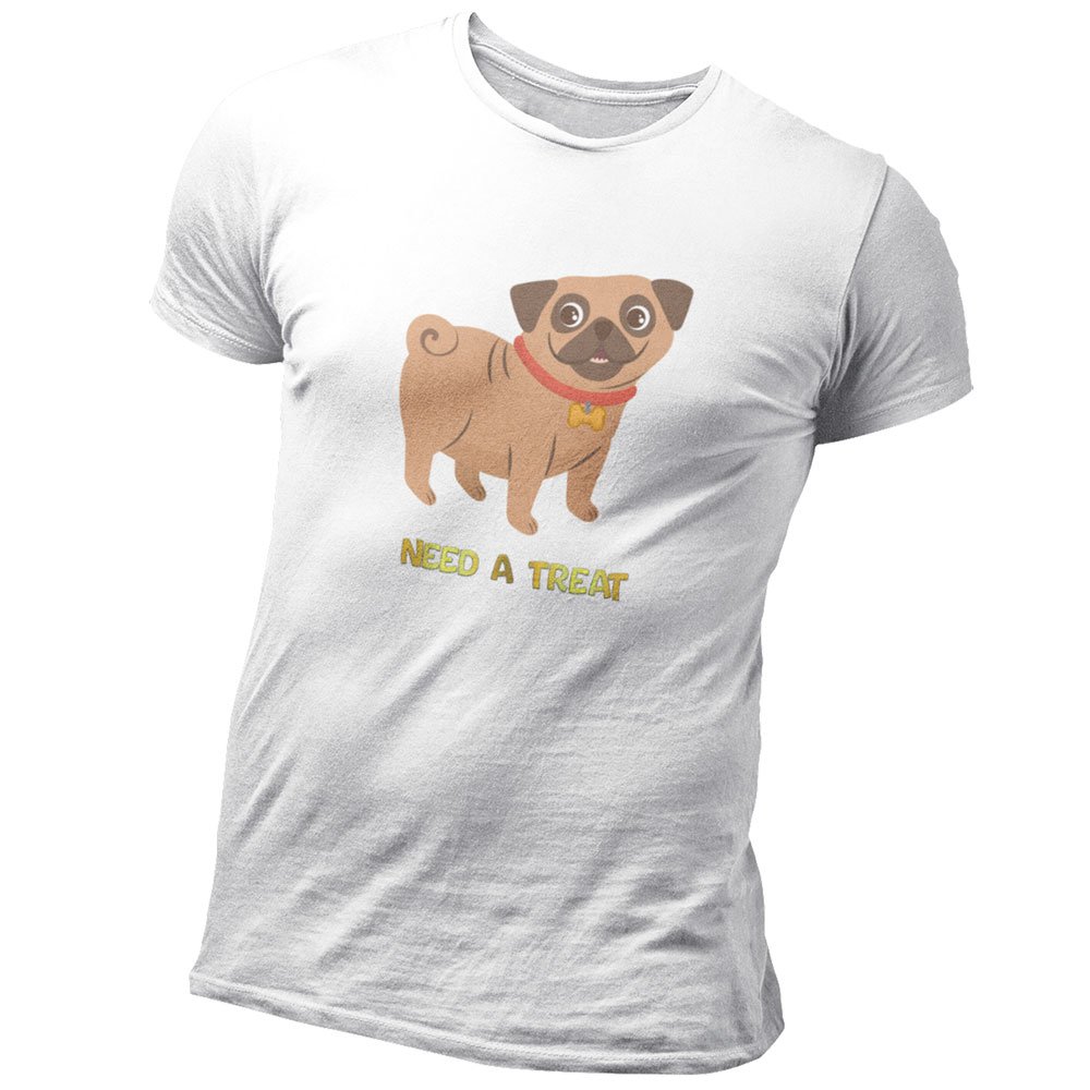 Pure Cotton Bio-Washed T-Shirt Chest Printed-Funny Dog Life Series - 6 - Need a Treat Design-by ZingerTees-Unisex-EL9120136 - Image 7