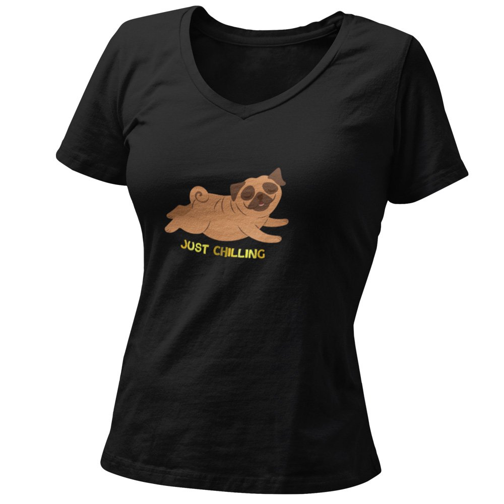 Pure Cotton Bio-Washed T-Shirt Chest Printed-Funny Dog Life Series - 9 - Just Chilling Design-by ZingerTees-Unisex-EL9120139 - Image 5