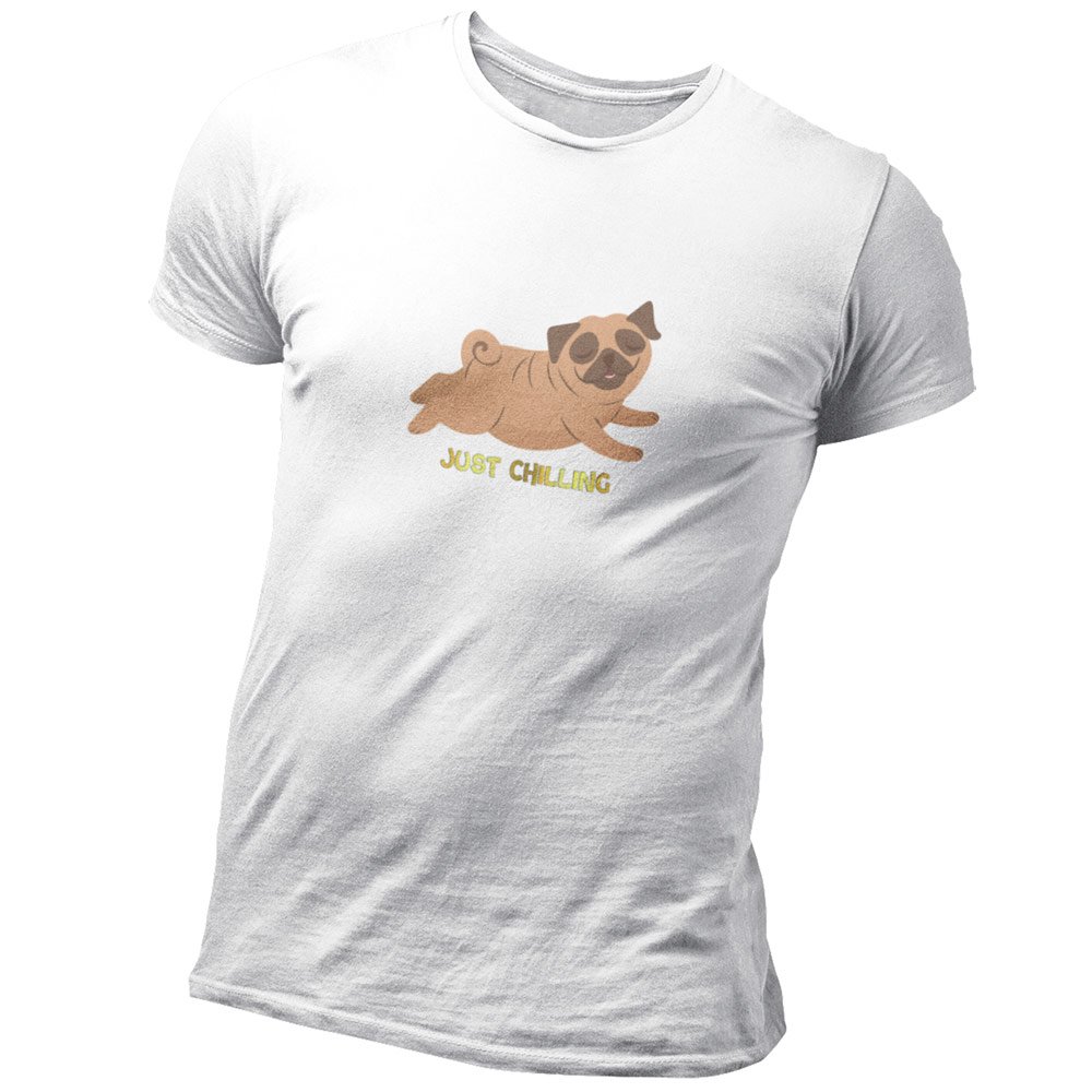 Pure Cotton Bio-Washed T-Shirt Chest Printed-Funny Dog Life Series - 9 - Just Chilling Design-by ZingerTees-Unisex-EL9120139 - Image 8