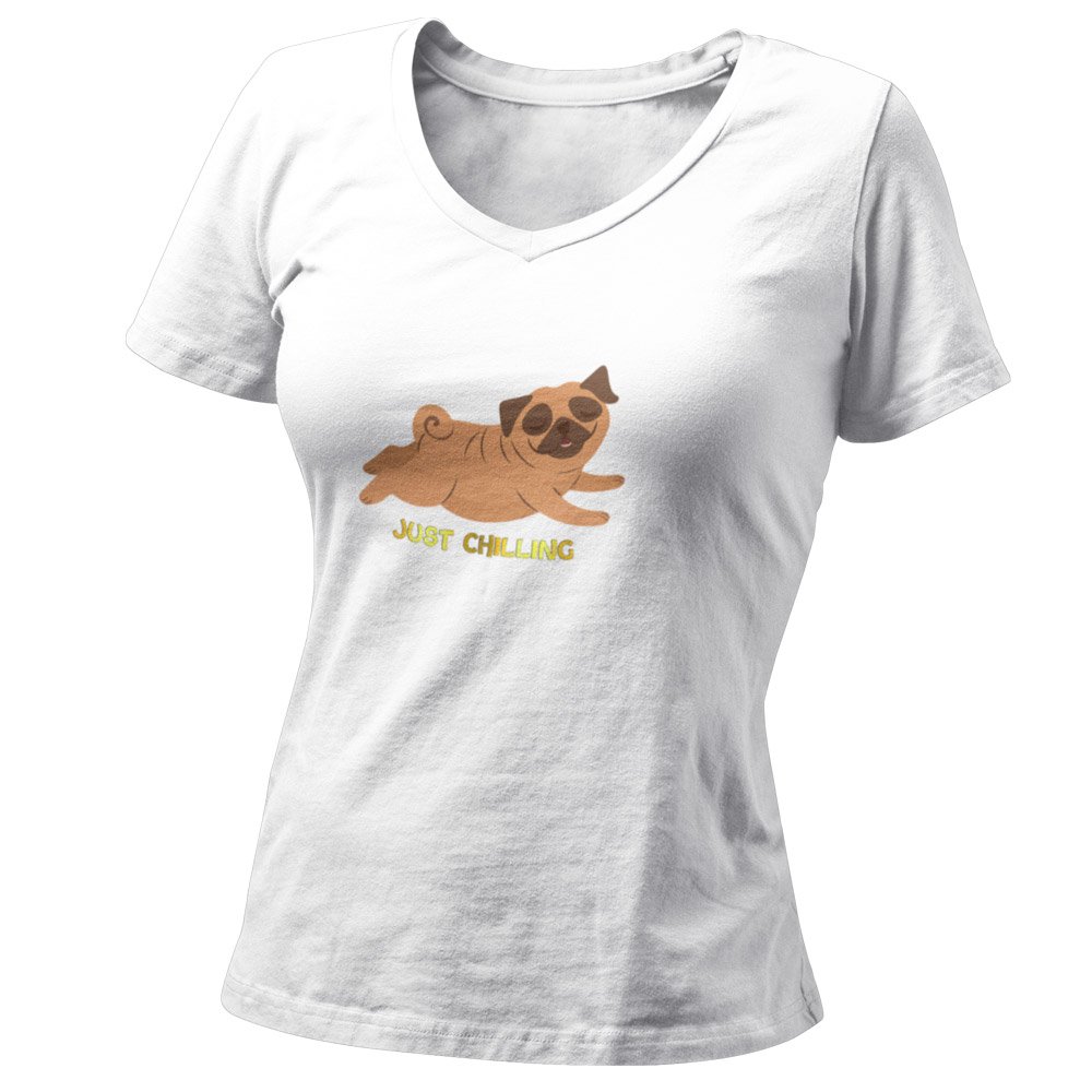 Pure Cotton Bio-Washed T-Shirt Chest Printed-Funny Dog Life Series - 9 - Just Chilling Design-by ZingerTees-Unisex-EL9120139 - Image 7