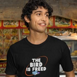 Pure Cotton Bio-Washed T-Shirt Chest Printed-Political Commentry – The Bird is Freed Design-by ZingerTees-Unisex-EL9120115