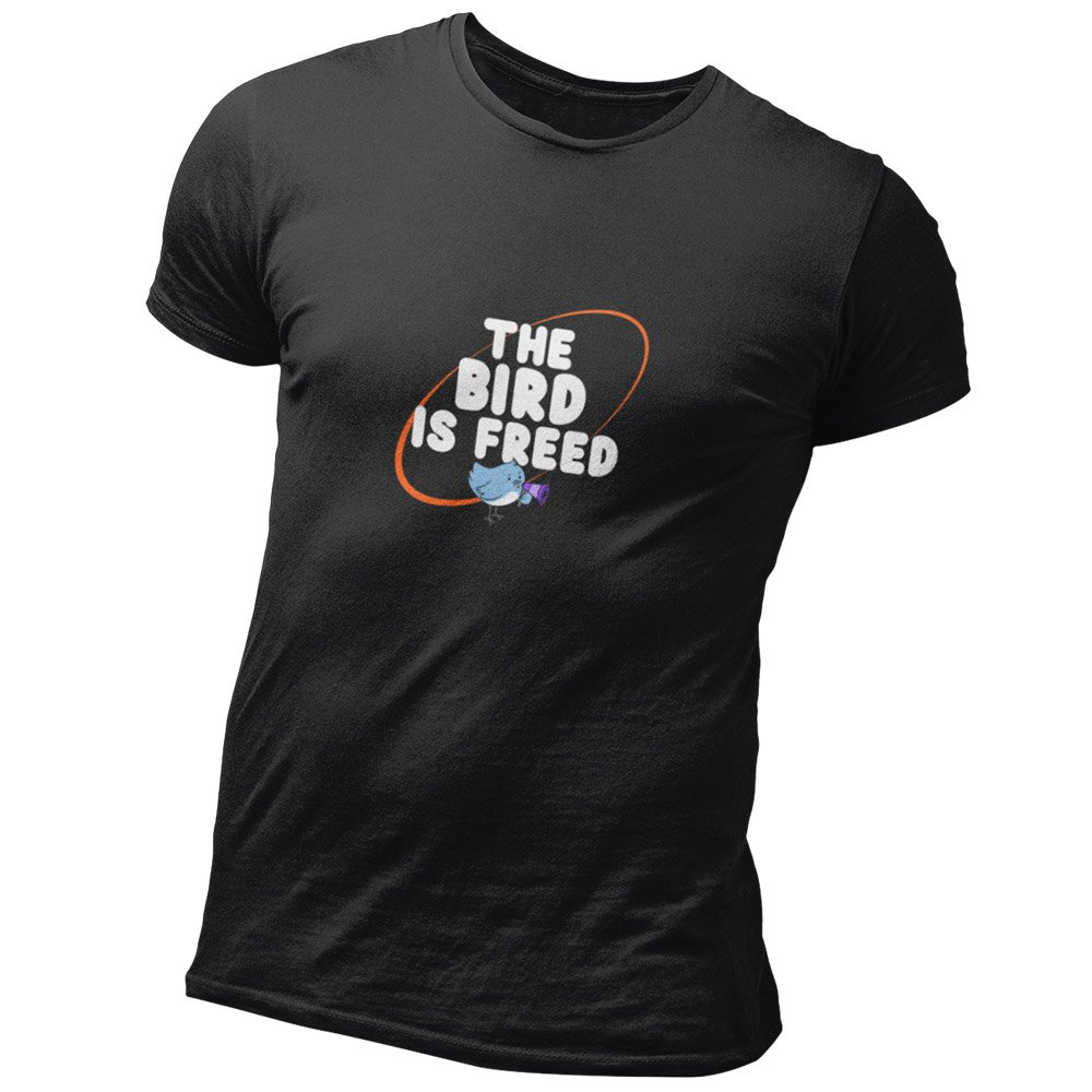 Pure Cotton Bio-Washed T-Shirt Chest Printed-Political Commentry - The Bird is Freed Design-by ZingerTees-Unisex-EL9120115 - Image 3