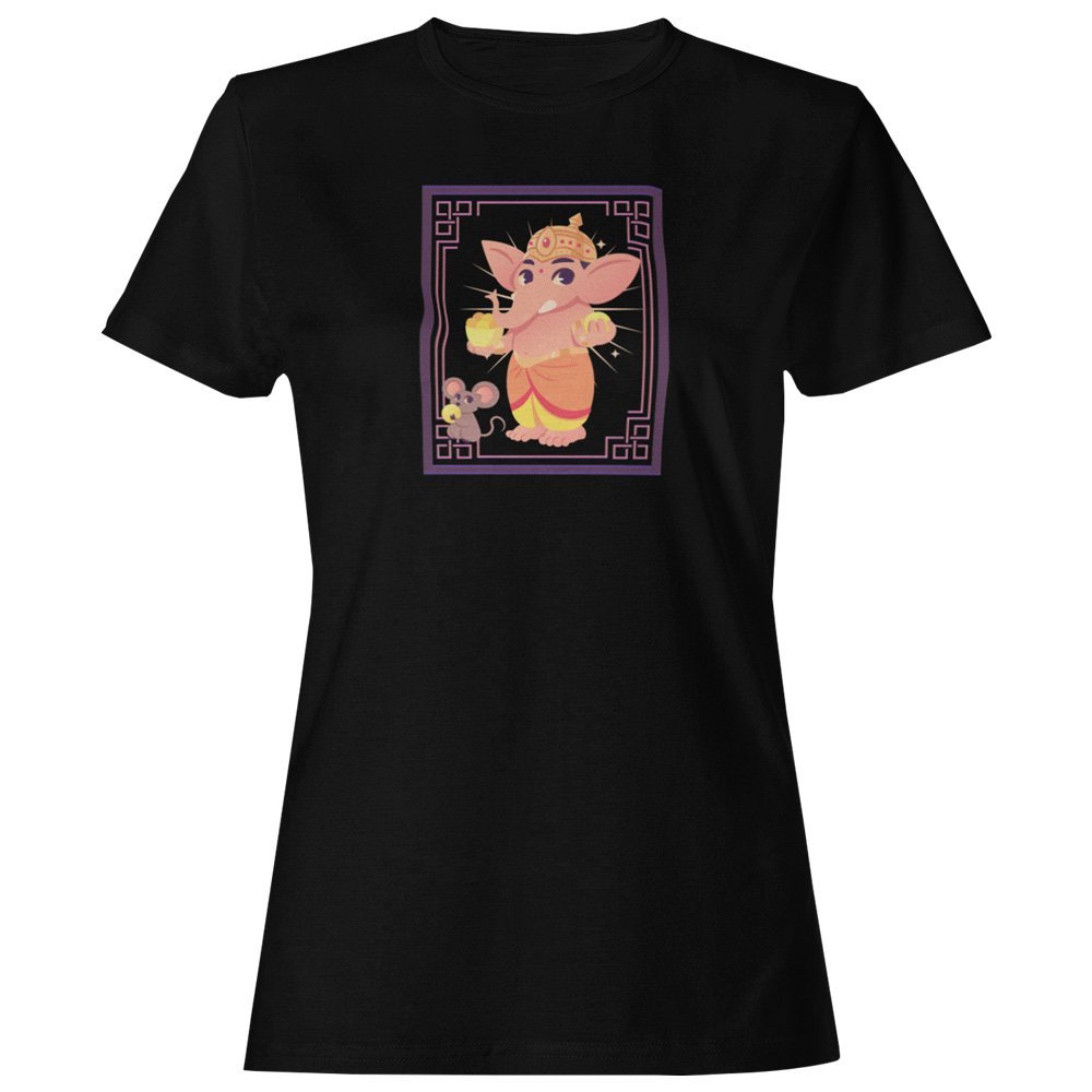 Pure Cotton Bio-Washed T-Shirt Chest Printed-God - Ganesha - 6 - Mahabala: Enormously Strong lord Design-by ZingerTees-Unisex-EL9120213 - Image 5