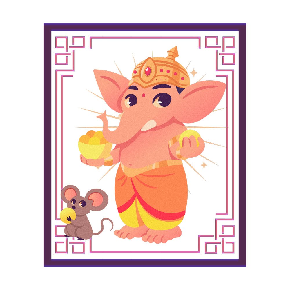 Pure Cotton Bio-Washed T-Shirt Chest Printed-God - Ganesha - 6 - Mahabala: Enormously Strong lord Design-by ZingerTees-Unisex-EL9120213 - Image 10