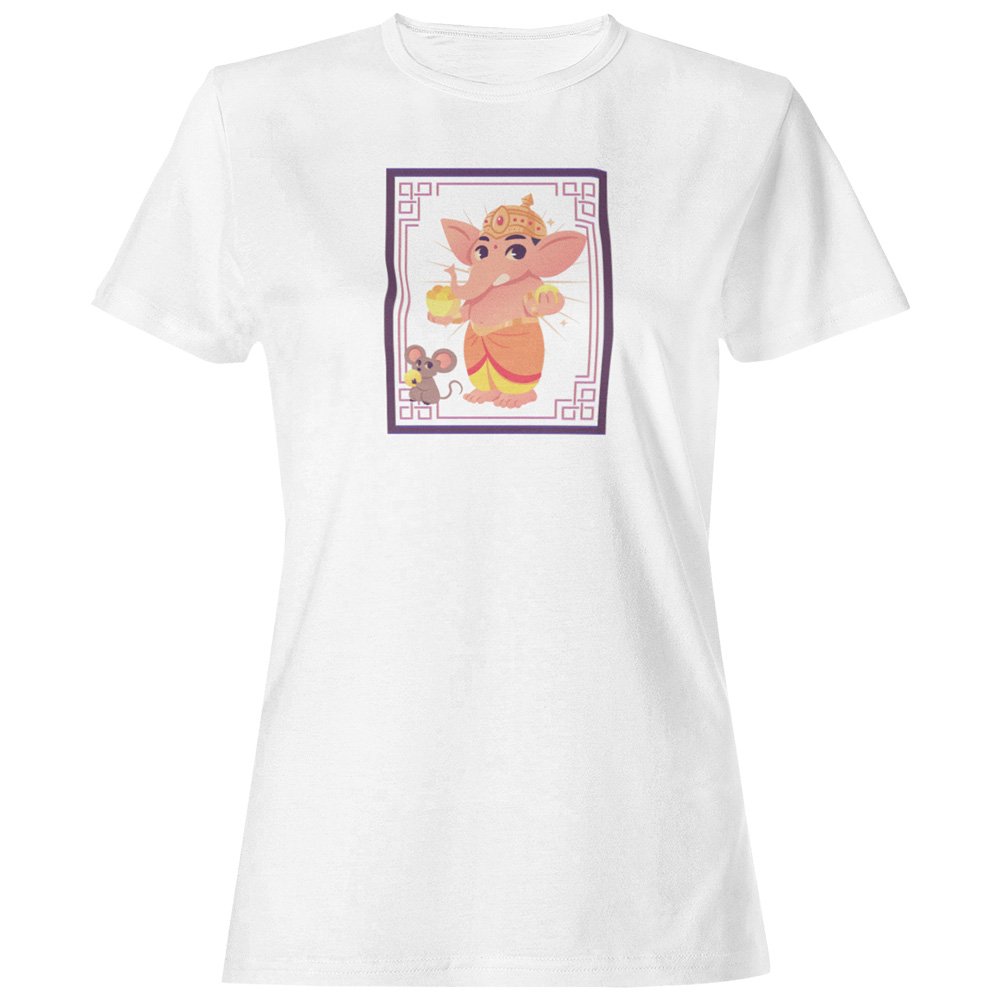 Pure Cotton Bio-Washed T-Shirt Chest Printed-God - Ganesha - 6 - Mahabala: Enormously Strong lord Design-by ZingerTees-Unisex-EL9120213 - Image 6