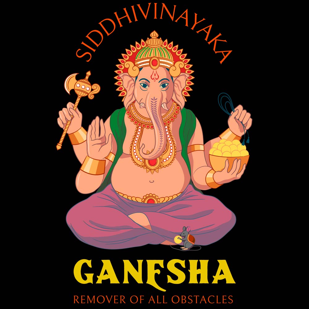 Pure Cotton Bio-Washed T-Shirt Chest Printed-God - Ganesha -1 - Remover of all Obstacles Design-by ZingerTees-Women-EL9120191 - Image 6